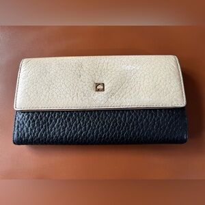 Kate Spade Black and Cream Wallet Genuine Leather